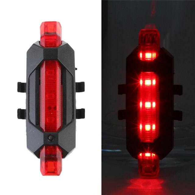 Fiets Licht Usb Led Oplaadbare Set Mountain Cycle Front Back Light Lamp Zaklamp: Rear light