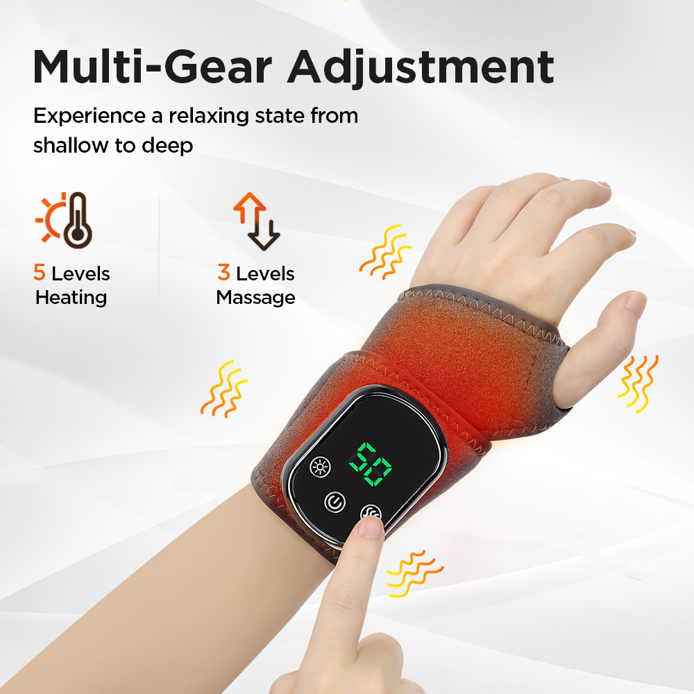 Electric Wrist Heating Pad Wrap For Hand Wrist Support Brace Electric Vibration Massage Warmer Compression Arthritis