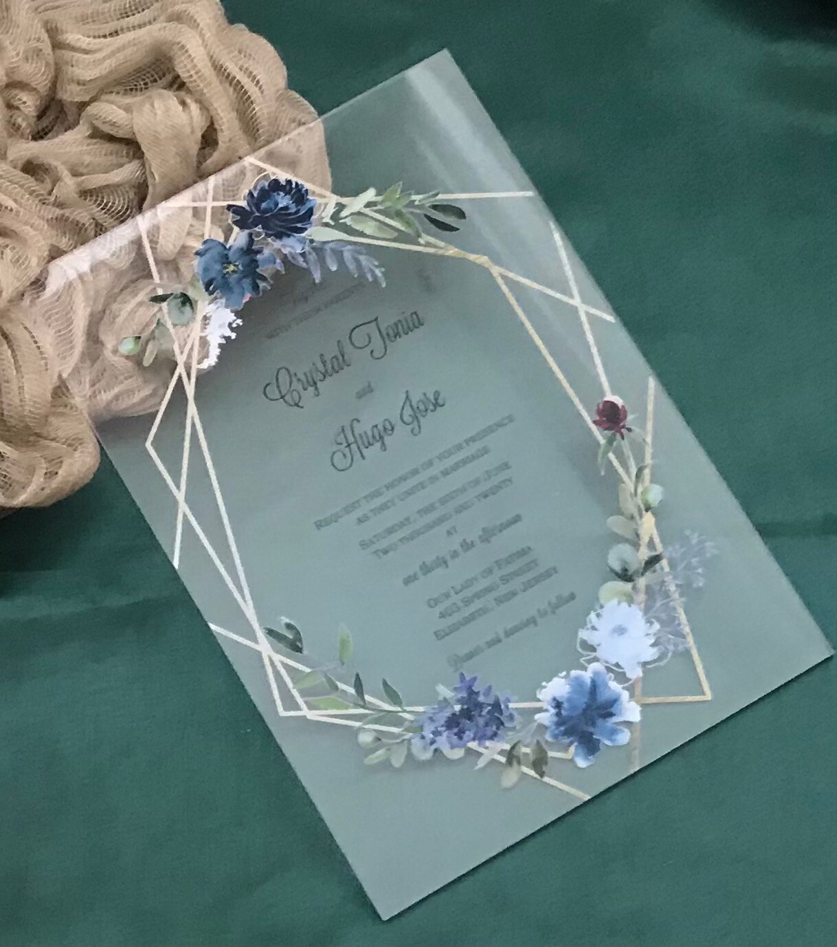 Wedding Acrylic Invitation,Faux Gold Envelopes,DIY Invites,10pcs Wedding Invite,Custom Acrylic Wedding Invitations