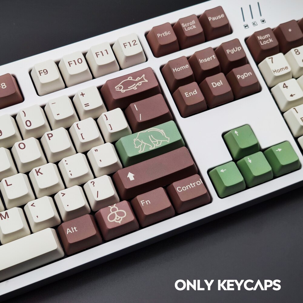 113 Keycaps OEM Profile PBT Dye-Sublimation Personalized Fish Bear for Mechanical Keyboard