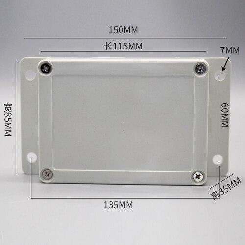 Junction Wire Box with Fixed Ear Outdoor ABS Plastic IP65 Waterproof Instrument Boxes Sealed Electrical Enclosure Case: 115x85x35
