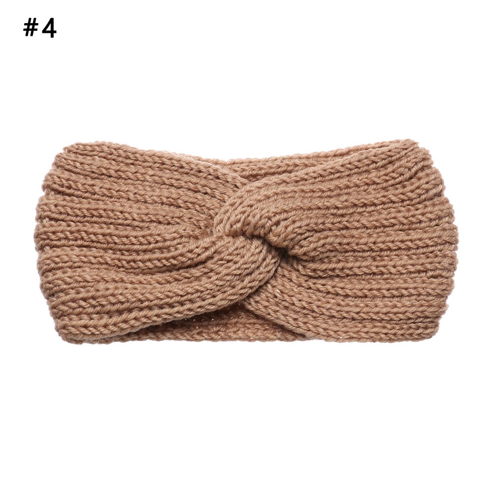 Bandeaux en laine tricotés au Crochet | Bandeaux d'hiver pour femmes, style bohémien, tissage croisé fait à la main, et solide: 4