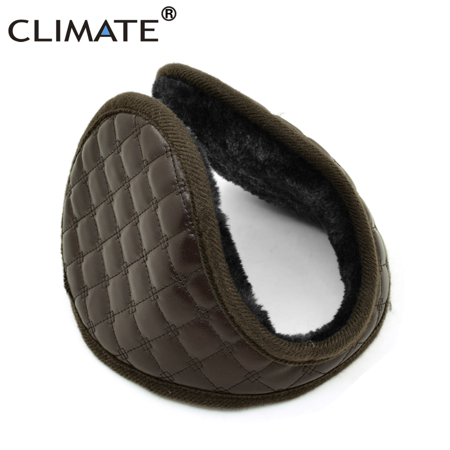 CLIMATE Men Blank Earmuffs Men PU Winter Ear Warmer Cover Muff Cool Army Warm Ear Muff PU Blank Ear Muffs for Men Women