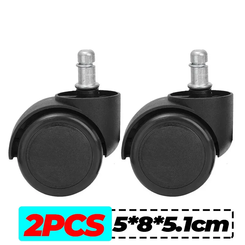 Ruedas giratorias de escritorio de repuesto, ruedas suaves y silenciosas para silla, ruedas para silla de oficina y juegos, ruedas de goma giratorias de alta resistencia: Rojo