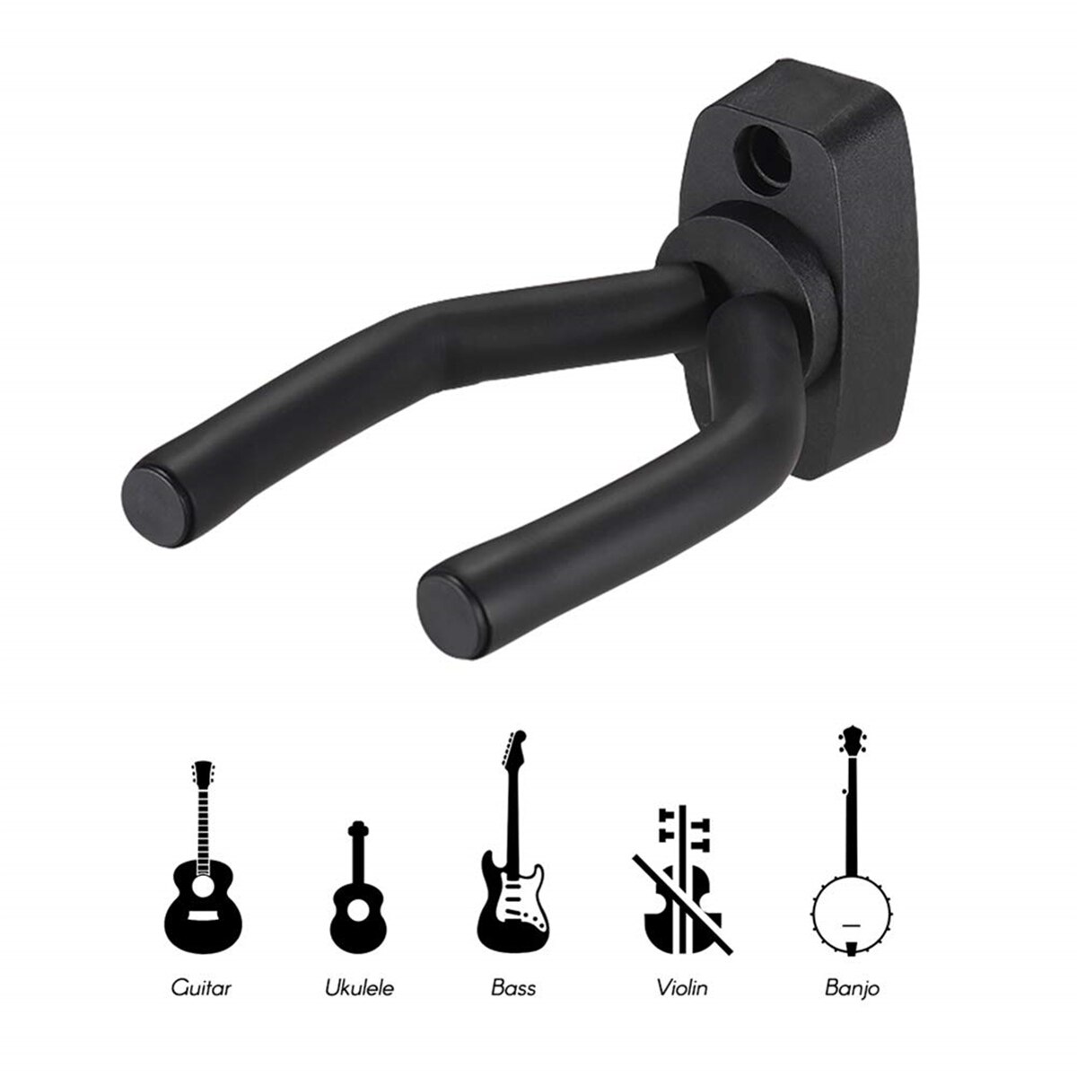 Colgador de pared para guitarra, gancho de pared negro para todos los tamaños, bajo, mandolina, Banjo, ukelele