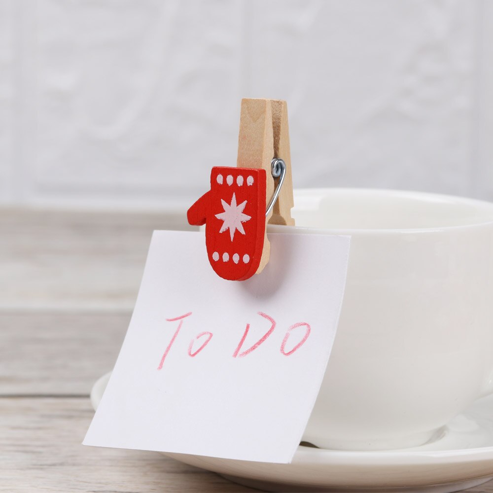 10 stuks/set mini kerst houten clips jaar feest decoratie foto muur clip eland diy kerst ornament kaarthouder bruiloft ornamenten