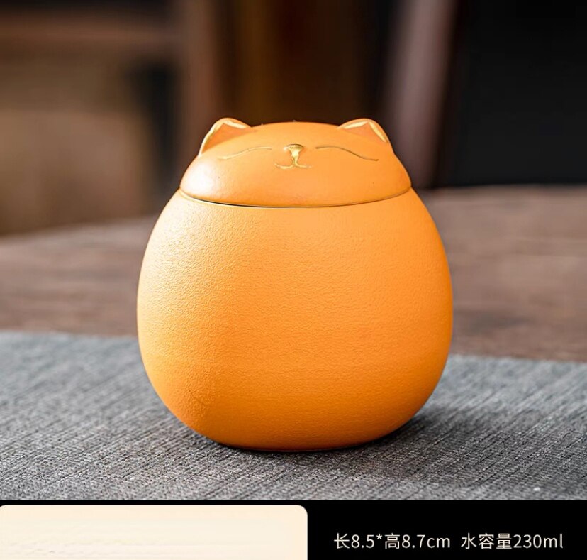 Kat Urn, Hond Urn, kat Vorm Urn Voor Huisdier As-Kat Vorm Gedenkteken Urnen-Handgemaakte Black Decoratieve Urnen Voor Funeral: YELLOW