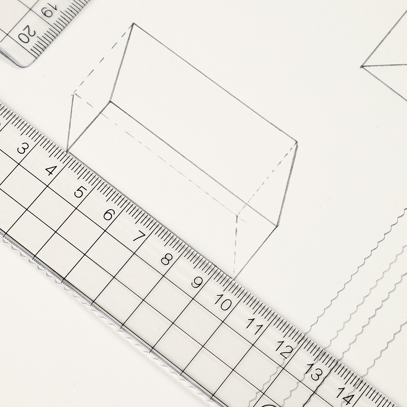 JIANWU 2pcs 15/18/20cm Acrylic Transparent Straight Ruler Metric Yardstick Cutting Ruler Measuring Tool School Drafting Supplies