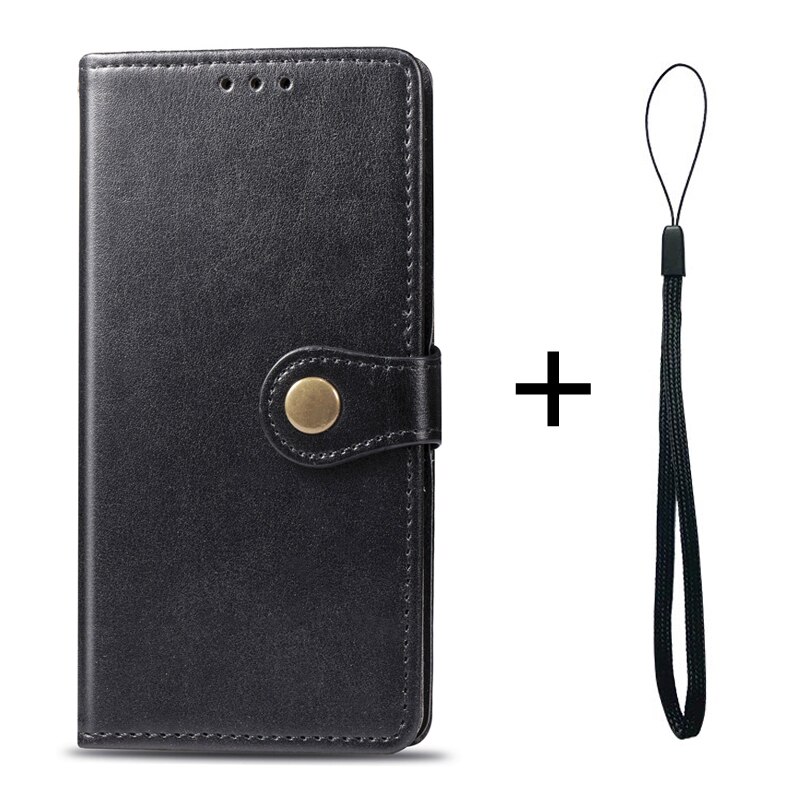 For Alcatel 3X Case Flip Luxury Leather Wallet Magnetic Adsorption Cover For Alcatel 3X X3 3 X 5048U 5048Y Phone Cases: Black