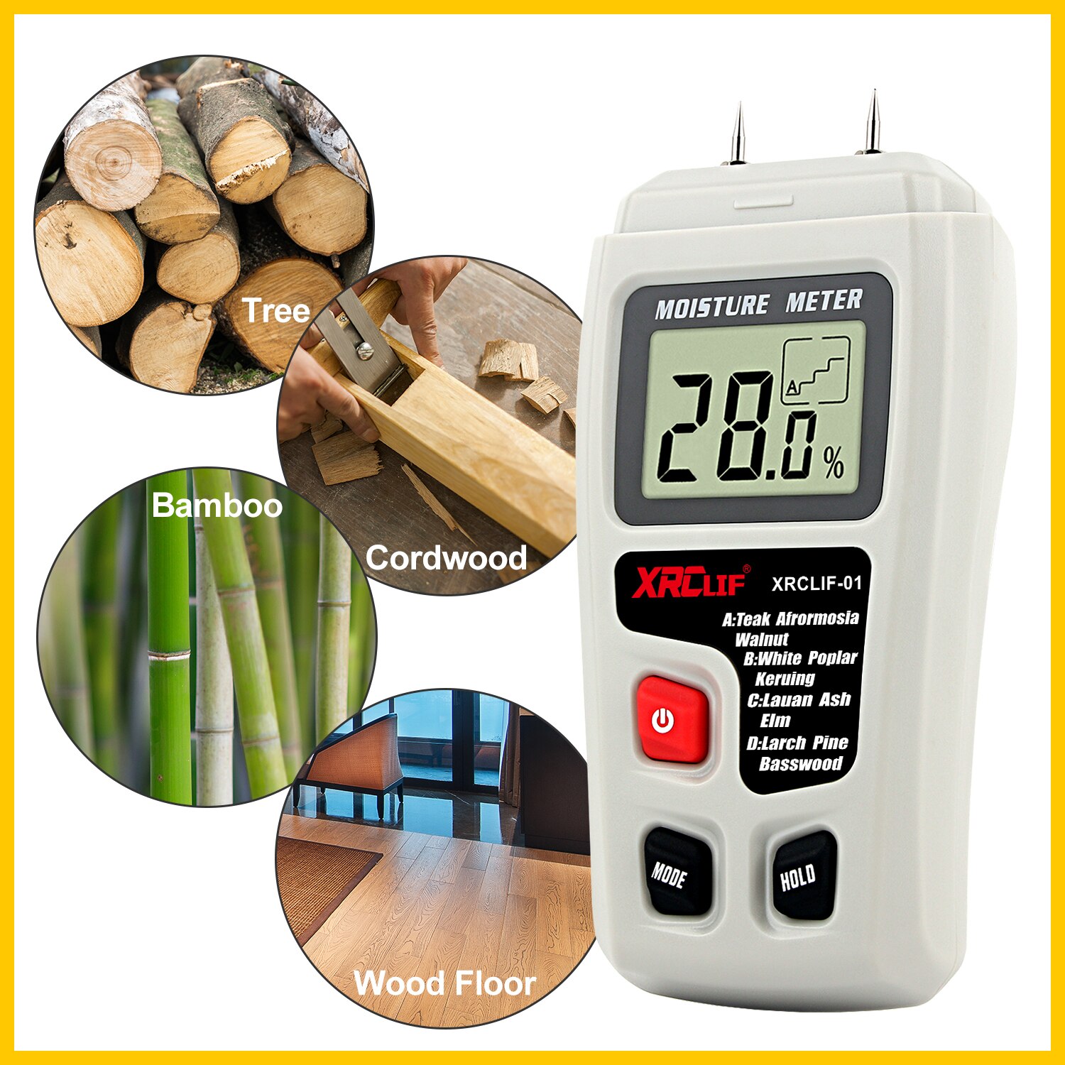 XRCLIF Hygrometer Tester Wood Moisture Meter 0-99.9% Humidity Timber Damp Detector Moisture Meter Concrete