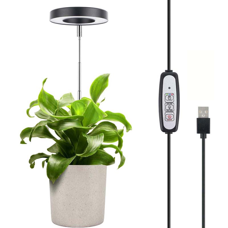 Plantengroeilicht LED-groeilamp Volledig spectrum voor kamerplanten In hoogte verstelbare automatische timer 5V Idee voor klein plantenlicht: Licht Roze