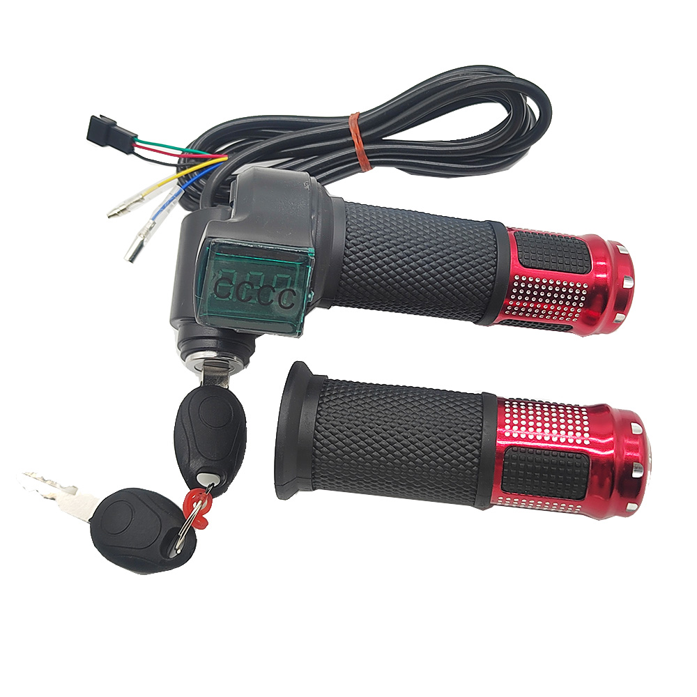 Bicicleta elétrica/scooter/e-bike torção acelerador tensão universal com bateria de energia display lcd interruptor guiador apertos