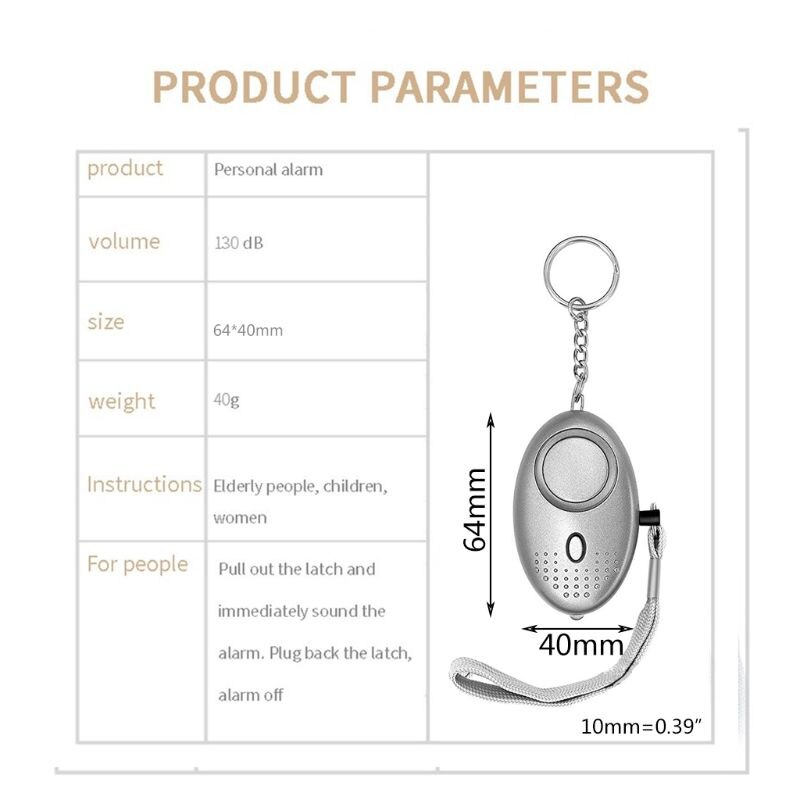 Veilig Geluid Persoonlijk Alarm Met Led 5 Pack 130db Persoonlijke Beveiliging Alarm Sleutelhanger Pxpe