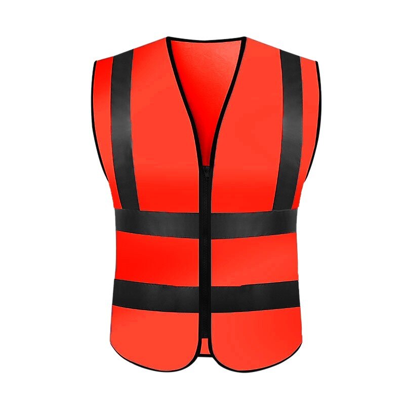 Reflecterende Veiligheid Vesten Voor Night Werkkleding Hoge Zichtbaarheid Werkkleding Man Vrouwen Outdoor Hardlopen Fietsen Sport Security Guard: Oranje