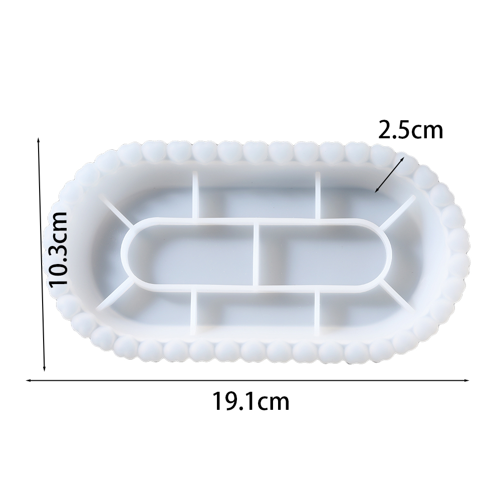 Bandeja ovalada de silicona, posavasos hexagonal, Molde de resina Epoxy para joyería DIY, soporte de almacenamiento, manualidades, decoración del hogar, 1 Uds.: Azul