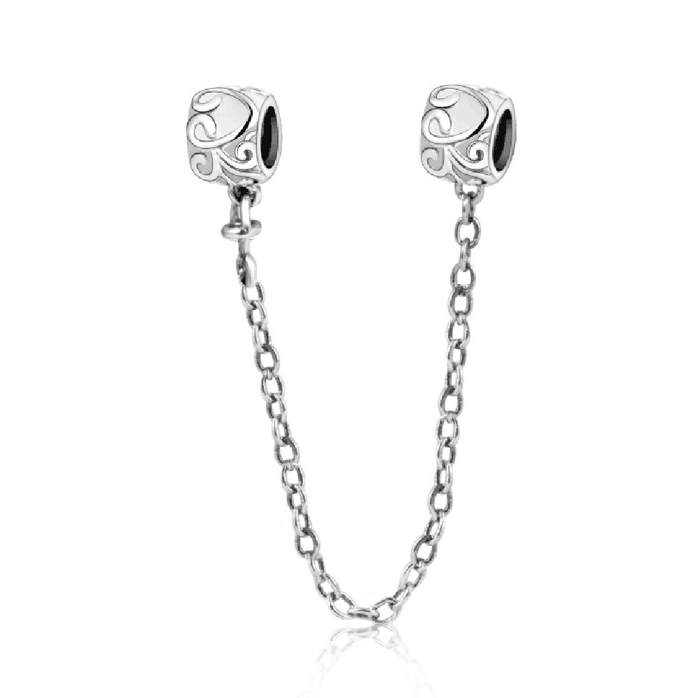 925 sterling silver säkerhetskedja europeisk passform fin charm pärlor stil armband halsband hänge diy originalsmycken
