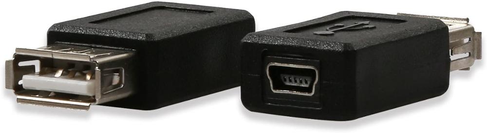2 Pack USB 2.0 A Female to USB B Mini 5 Pin Female Adapter Converter