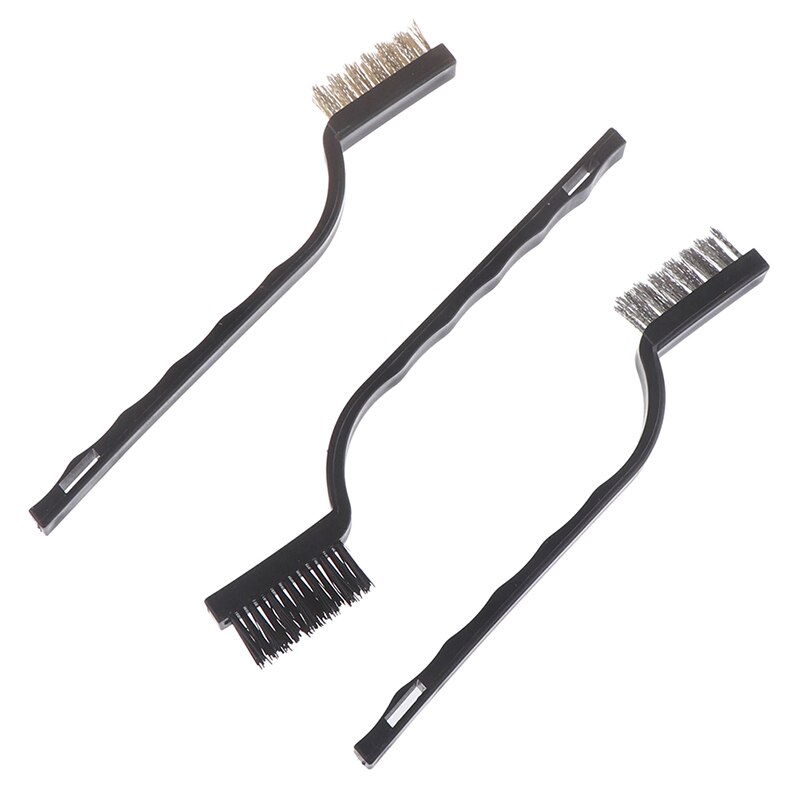 Mini Edelstahl Rost Pinsel Durcheinander Reinigung Polieren Detail Metall Pinsel Draht Zahnbürste Reinigung Werkzeug Familie Bausatz 3Stck