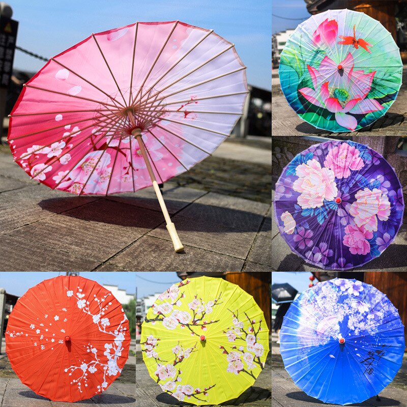 Paraply regn kvinder nedhængt loft dekoration paraply cheongsam antik olieret papir paraply fotografi fotografi parasol