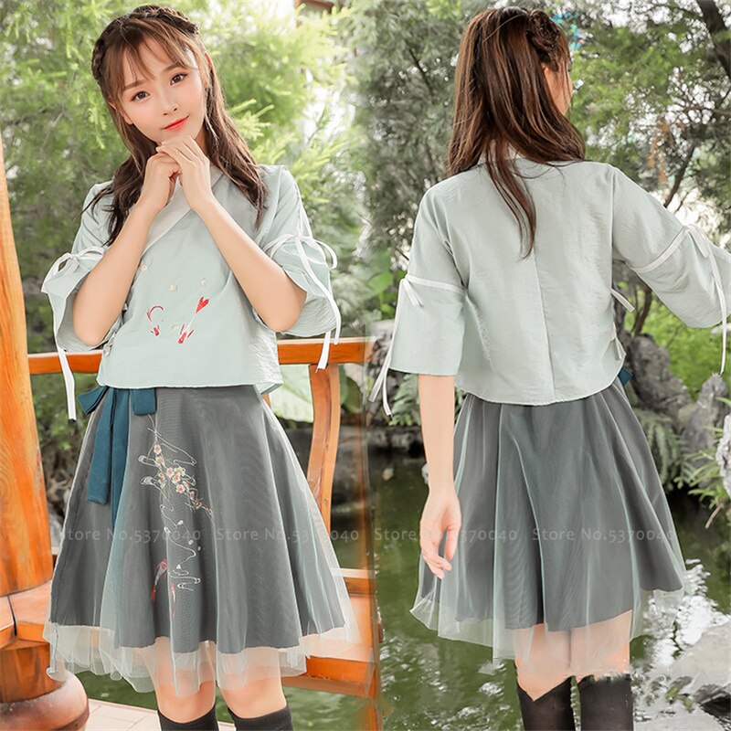 Traditional Chinese Han Dynasty Woman Dance Costumes Summer Ancient Skirt Tops Girls Hanfu Party Wedding Dress Tang Suit Outfits