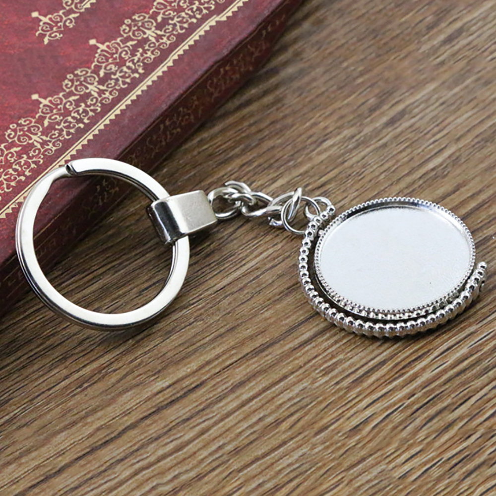 Nowe mody brelok wewnętrzny rozmiar 25mm Cabochon baza ustawienie wisiorki DIY mężczyzn biżuteria brelok robić kluczyków robić samochodu uchwyt molościeniowy pamiątka na prezent: A3-65-SG