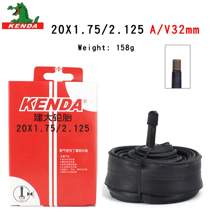 Kenda mountainbikeslang bmx hopfällbar cykelinnerslang mtb delar 20 tum cykling 1.0 1.5 1.75 2.125 a/ v f/v cykeldäck: 20 x 1.75-2.125 av32l