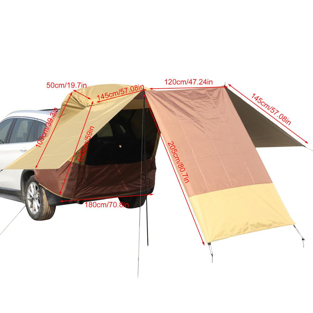 Tienda de campaña portátil para maletero de SUV, refugio exterior para puerta trasera de coche, accesorios de Camping, 3 caras: Verde