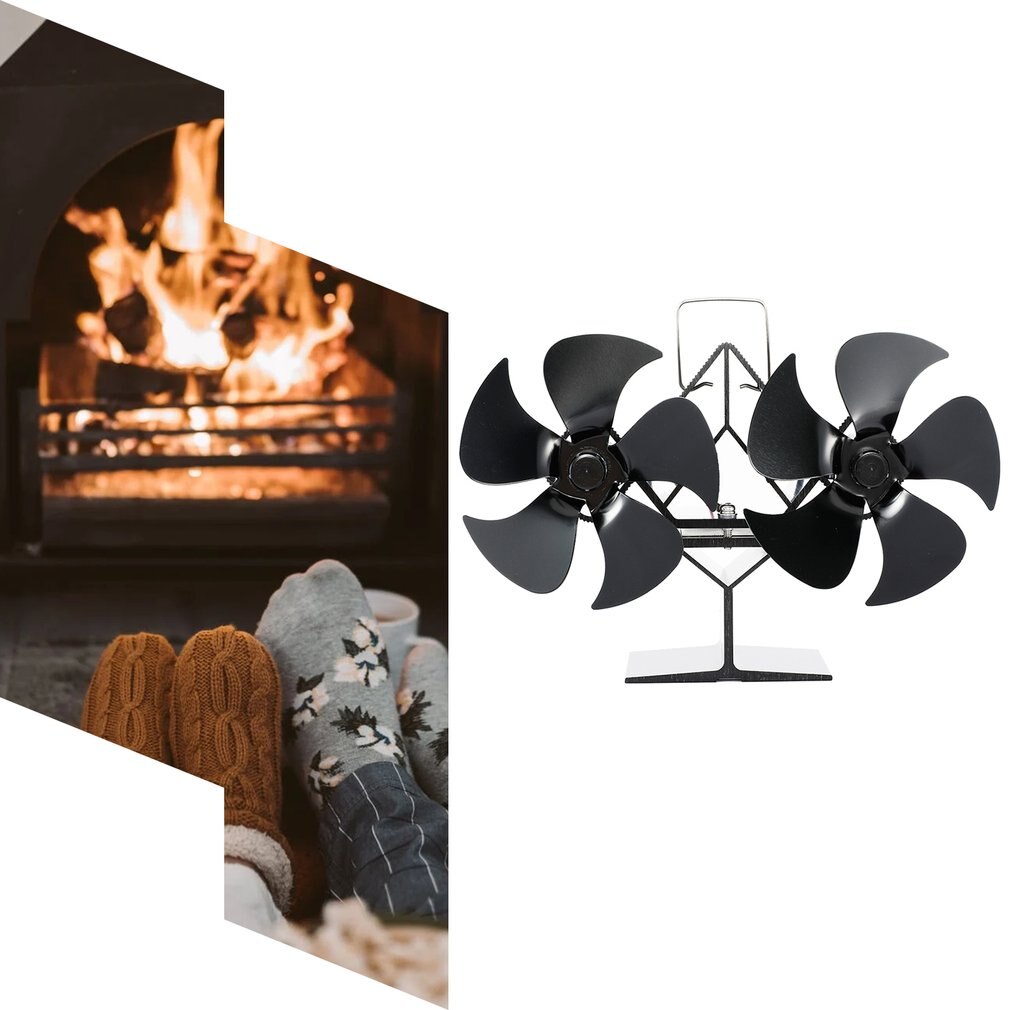 SF201S Thermal Power Fireplace Heater Five Blades Fireplace Heating Fan Efficient Air Heater Low Noise Fan