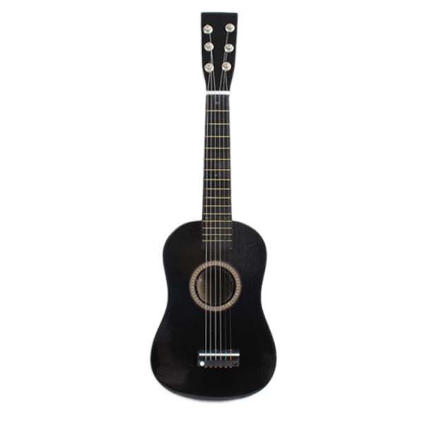 23Inch Gitaar Mini Gitaar Basswood Kid 'S Muzikale Speelgoed Akoestische Snaarinstrument Met Plectrum 1st String: Black