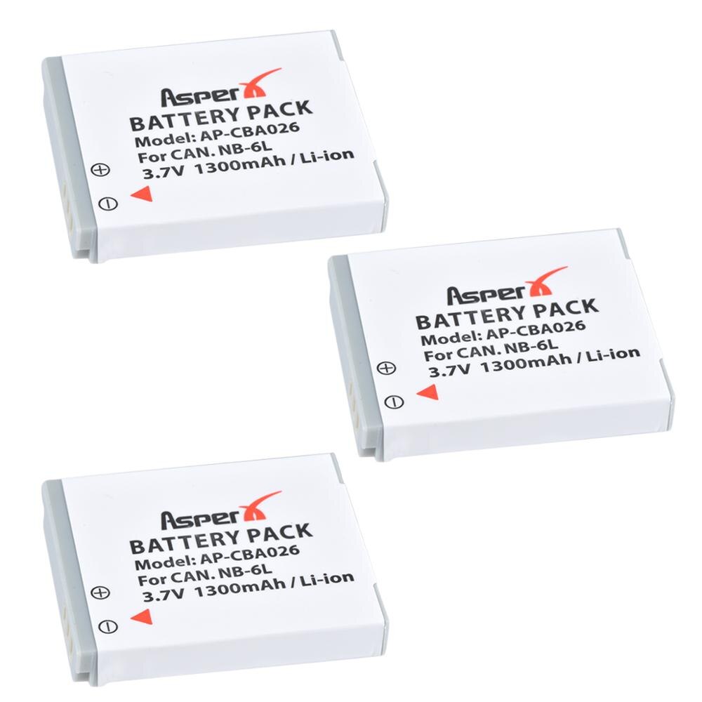 Batterie NB-6L NB 6L NB-6LH 6LH 6 LH, avec chargeur double USB pour Canon IXUS 310 SX240 SX275 SX280 SX510 SX500 HS SX500HS, 4 pièces: 3 Battery