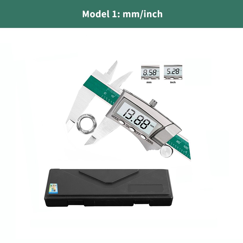 Digital Vernier Caliper 0-150mm Scale 0.01mm Accuracy mm/inch/fraction Display: mm   inch