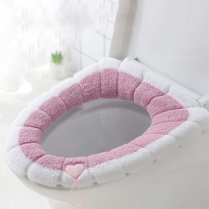 3 farver universal varm blød, vaskbar toiletsædebetræk måttesæt vinter nærskammel måtte sædekasse toilet lågbetræk tilbehør