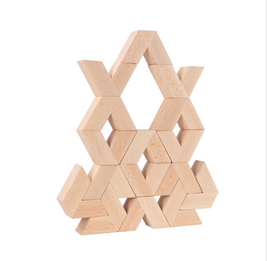 Træstabelblokke formbalancerer læring og pædagogisk byggeri byggelegetøj til børn til børn: 16 stk