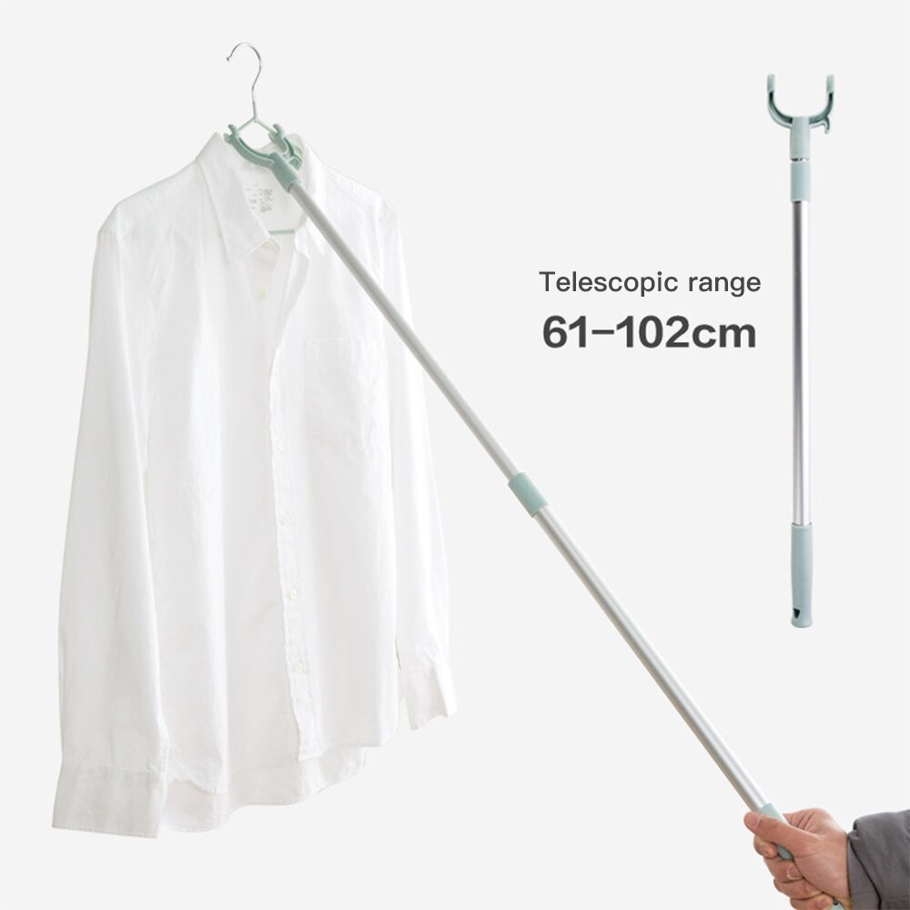 Ropa tenedor retráctil ajustable práctica resistente de aluminio para muebles del hogar soporte de barra de ropa estante de ropa aireado tenedor