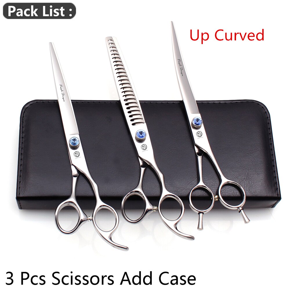 Pet Scissors Purple Dragon Brand 8" Japanese 440C Thinning Shears 3004# Dog Hair Scissors Pet Scissors Set Add Bag: 3004 Yin U3-7N