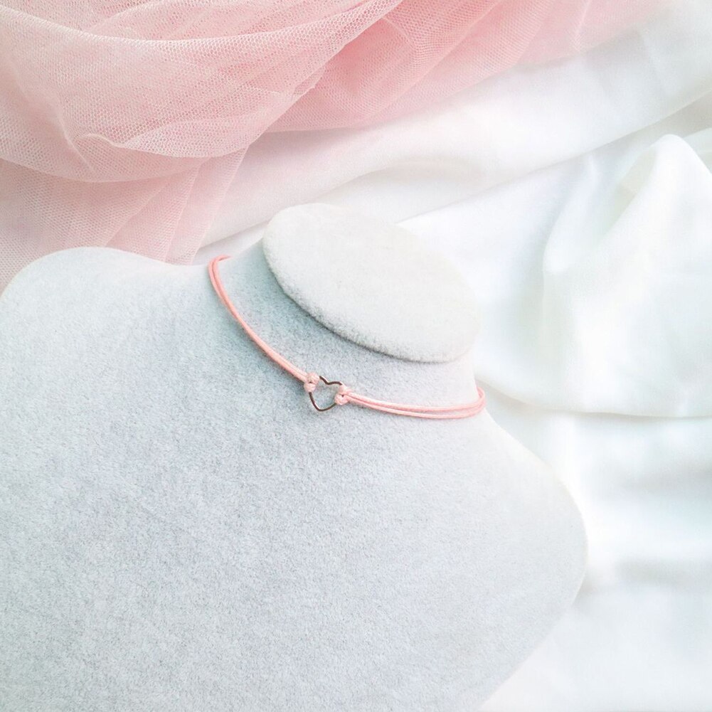 Pingente de coração de pêssego rosa, joia japonesa coreia 2020 para meninas colares curtos de clavícula joias estilosas joias fofas