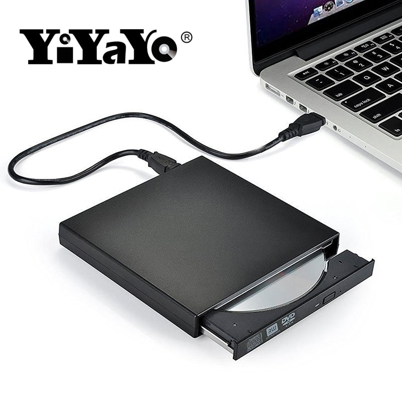 YiYaYo External DVD Optical Drive USB 2.0 DVD-ROM Player CD/DVD-RW Burner Reader Writer Recorder Portatil for Windows PC