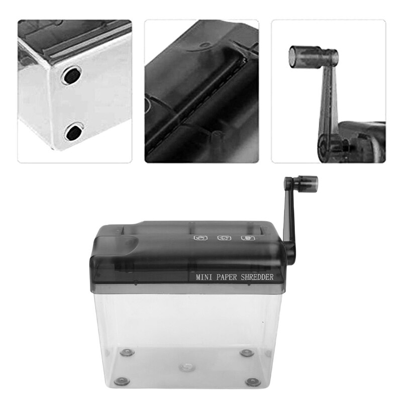 Mini Hand Shredder Portable Paper Shredder A6 Manual Shredder Documents Paper Cutting Tool Home Office Desktop