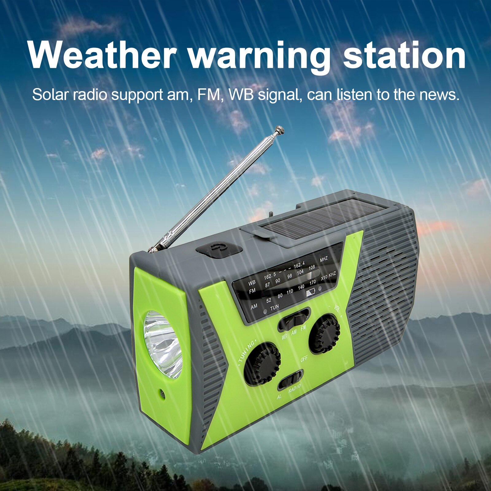 Draagbare Hand Crank Radio 4000Mah Solar Crank Dynamo Powered Am/Fm Us/Noaa Weather Radio Gebruik Emergency led Zaklamp Power Bank