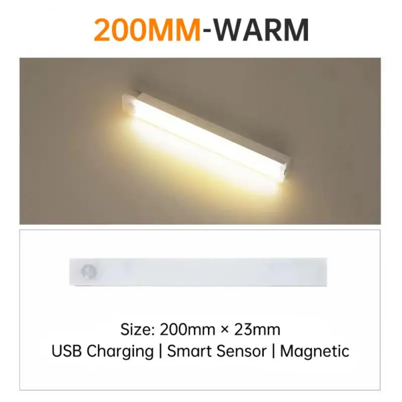 LED-lamp USB-nachtverlichting Kastlicht Oplaadbaar Bewegingssensor Licht Inductie Garderobe Kast Noodverlichting: Light Grey