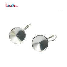 Beadsnice 925 sliver jewelry earring base round cup earring blanks for point back crystal fit 12x12x5mm women earrings ID31094