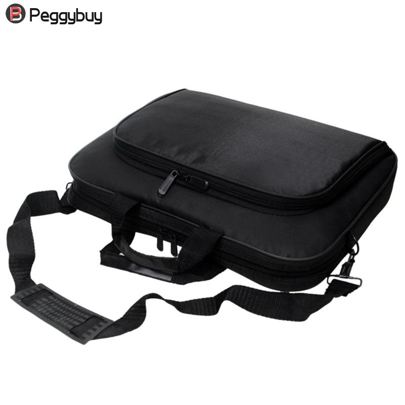 Negócios portátil unisex bolsas de computador de náilon zíper ombro portátil simples sacos maleta preto