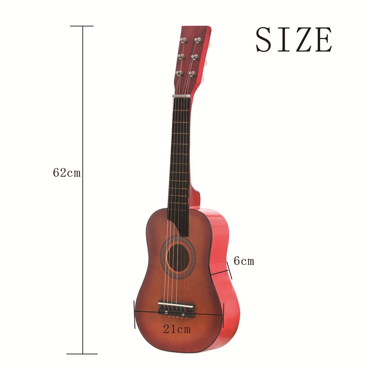 25 inch 6 String Wooden Acoustic Guitar Beginner Kids Musical Instrument with Carrying Bag Children Educational Musical