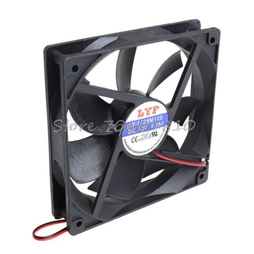12V 2 Pin Computer Cooler Small Cooling Fan 120mm x 120mm x 25mm PC Box System Hydraulic Cooling Fan For Computer Heatsink Z09