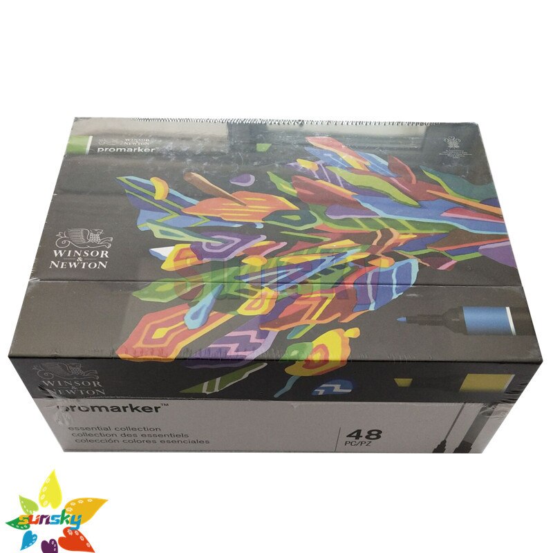 Winsor &amp; Newton Promarker Brush 6 12 24 48 96 color Essential Collection Alcohol comics building Art Scenery Marker Gray Red Set