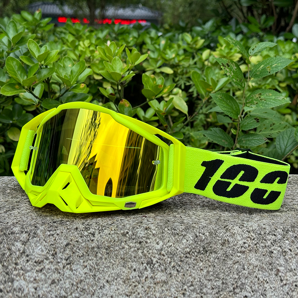 100 motorcykelbriller beskyttelsesbriller motocross beskyttelsesbriller hjelm mx moto dirt bike atv ski udendørs sport glas scooter beskyttelsesbriller maske: Militærgrøn