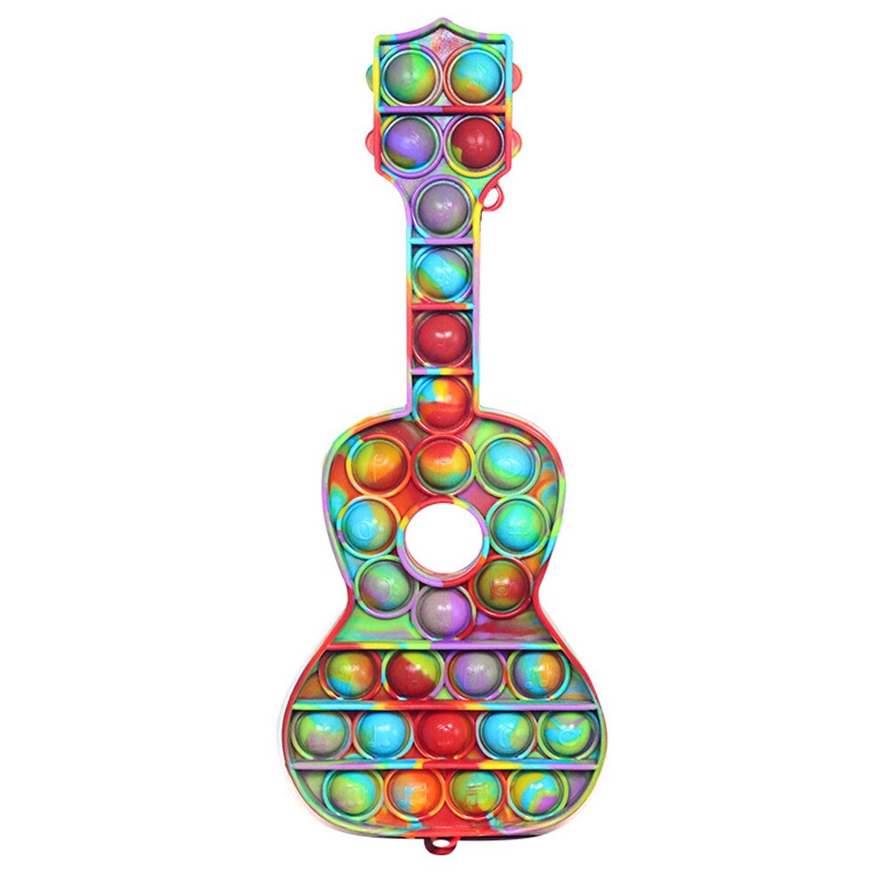 Gitarre-form Autismus Sensorische Spielzeug Weichen Vent Stress Relief Squeeze Spielzeug Lustige Push Blasen Fidget Stress Reliever Desktop Zappeln: 03