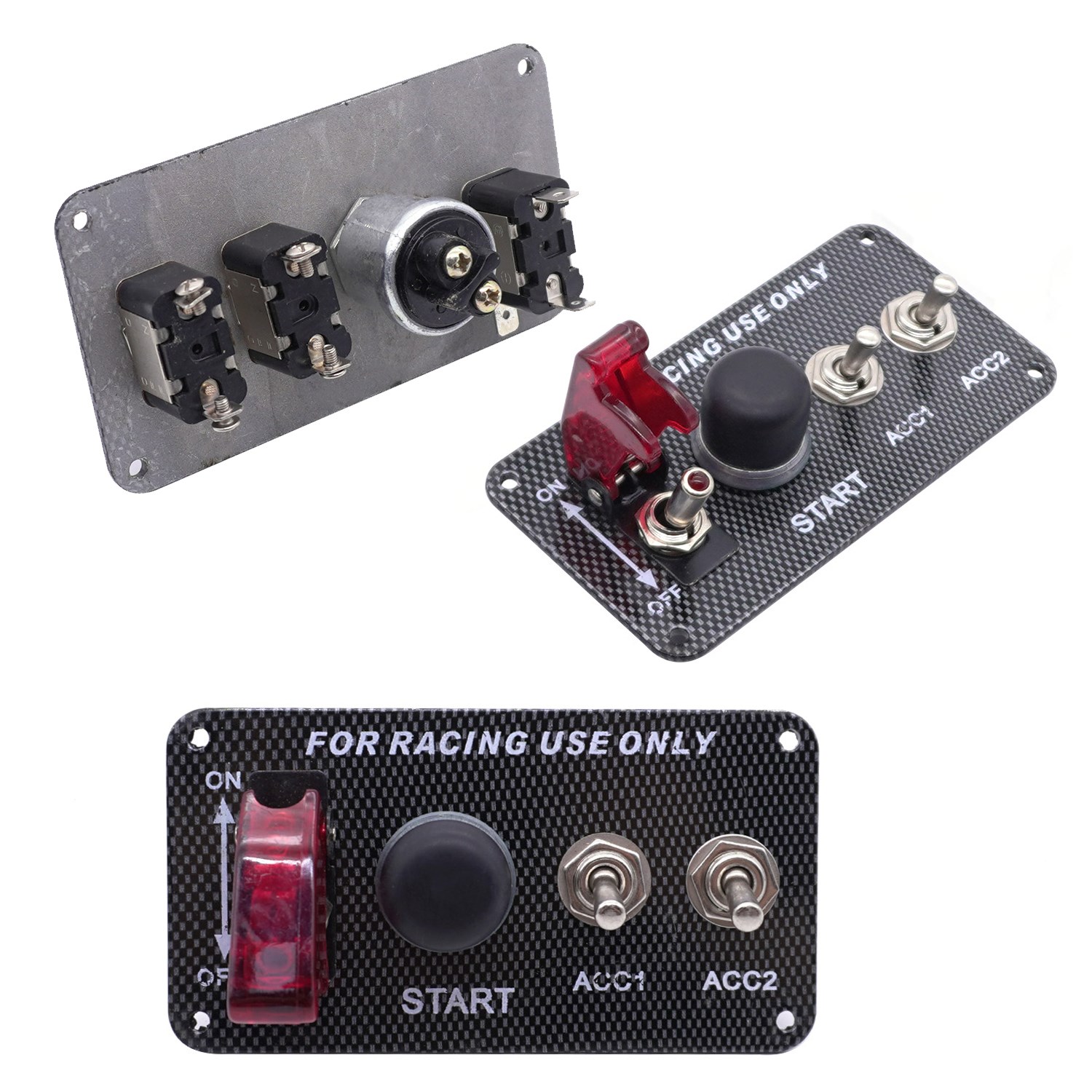 Panel de Interruptor de 12v, Interruptor de maletero de coche, luz LED, palanca de encendido, arranque del motor, Desconexión de la batería, interruptores de corte universales