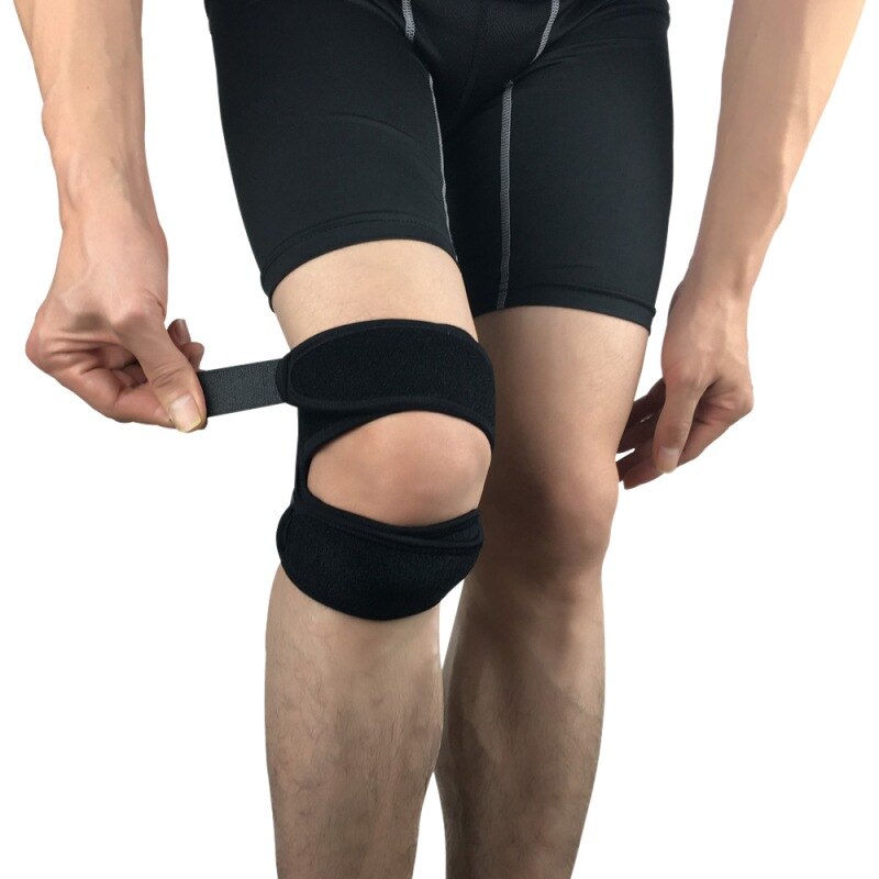 ¡Novedad! Rodillera presurizada de 1 uds, rodillera con vendaje de soporte, rodillera elástica con agujero en la rodilla, rodillera de seguridad