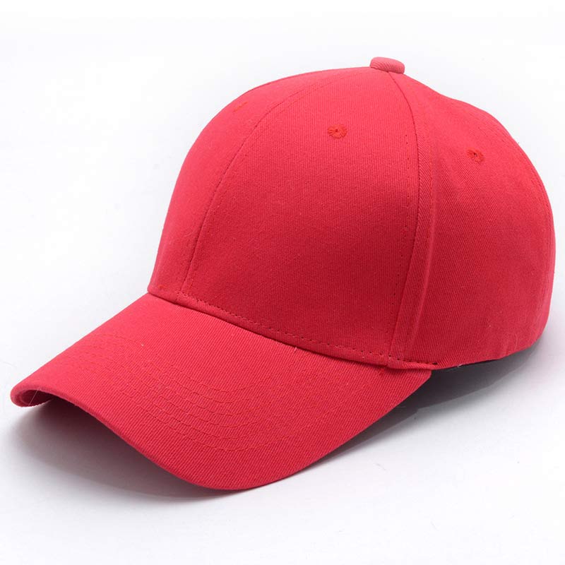 Simple gorro de algodón para papá gorra de béisbol de los hombres casuales de verano gorra de mujer 6 Panel Marina Rosa gris blanco negro vino rojo Beige: Rojo